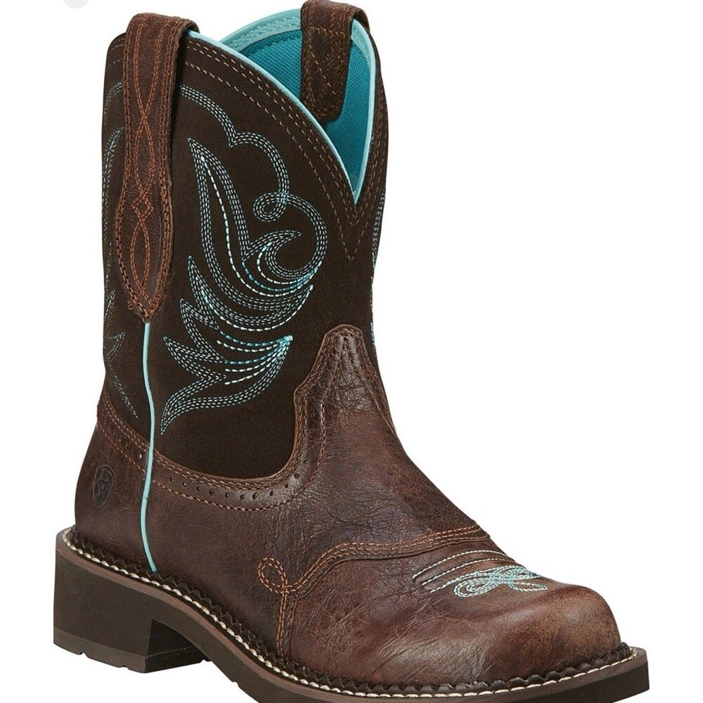 Ariat Fatbaby Women's Western Cowboy Boots Brown Turquoise 8.5B